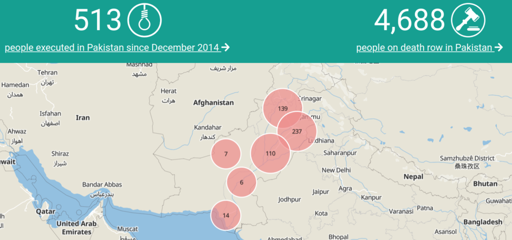 Justice Project Pakistan map